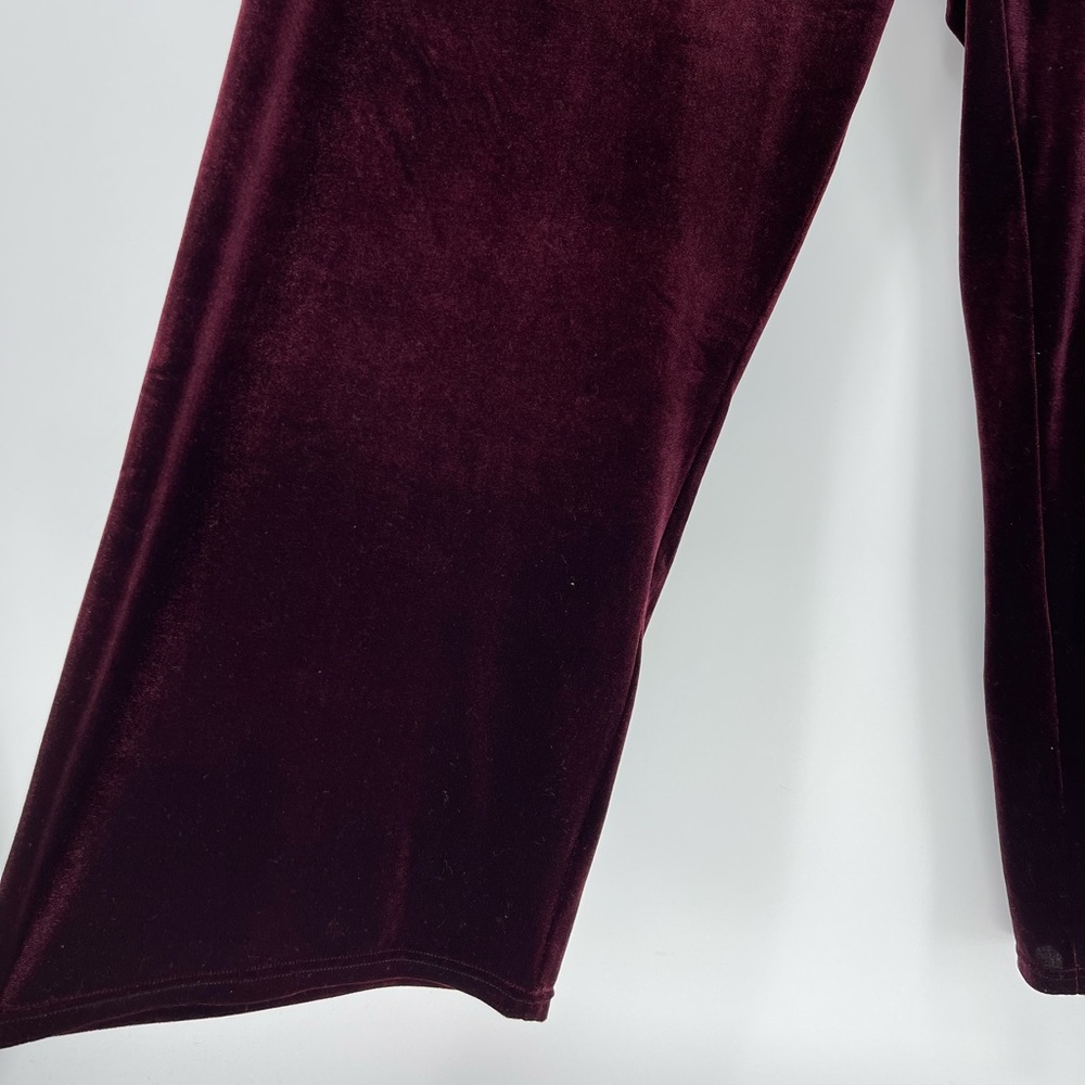 Cacique Velour Straight Leg Pull-On Pants in Wine, Elastic Waist, Women’s 18/20 - Picture 3 of 7